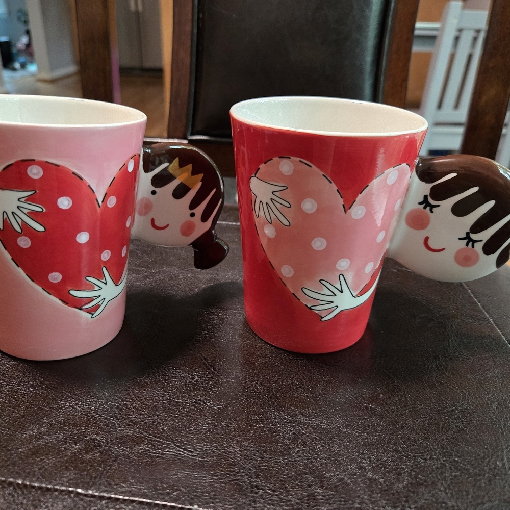 Heartwarming Pink and Red Mug Set